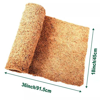 Reptile Carpet Coconut Fiber, 36" x 18" Reptile Terrarium Substrate Liner, Tortoise Bedding Carpet Mat Supplies for Pet Lizard, Chameleon, Bearded Dragon, Leopard Gecko, Iguana