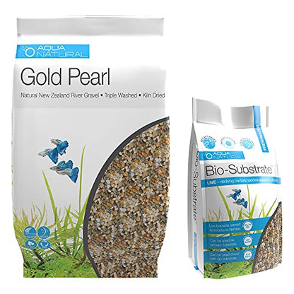 Aqua Natural Bio Substrate and Dry Substrate kit for New and existing Aquariums, Gold (BIOKIT002) - color: Gold