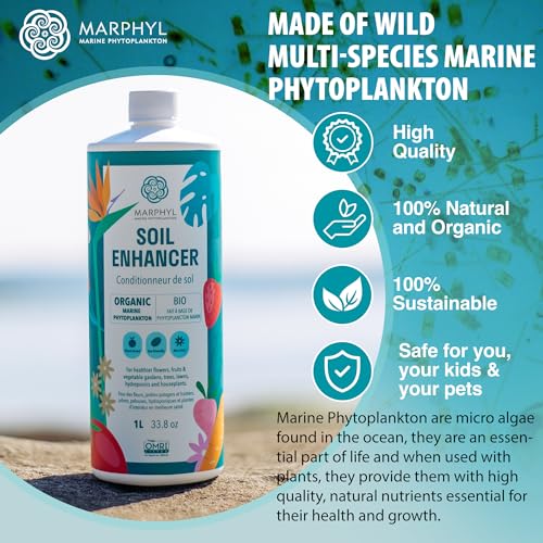 MARPHYL All-Purpose Plant Food – Organic Nutrient-Rich Fertilizer & Soil Enhancer for Indoor & Outdoor Flowers, Vegetables, Succulents, Bamboo & Hydroponics - size: 33.8 oz