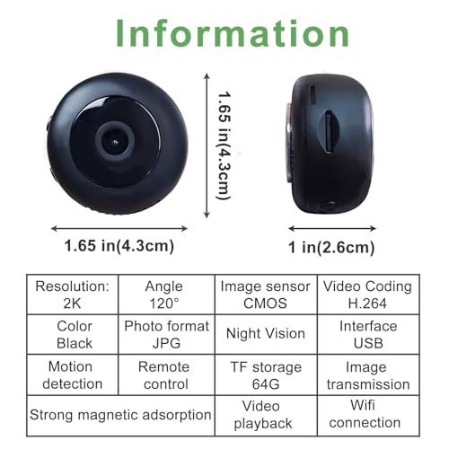 Aquarium Camera,2k HD Video,Night Vision, 120°Wide Angle View,64gb Sd Card Included,/Wi-Fi/Playbackable.Suitable for Windows, Outdoor, Living Room, Pet Cage and More.