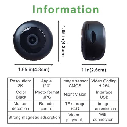Aquarium Camera,2k HD Video,Night Vision, 120°Wide Angle View,64gb Sd Card Included,/Wi-Fi/Playbackable.Suitable for Windows, Outdoor, Living Room, Pet Cage and More.