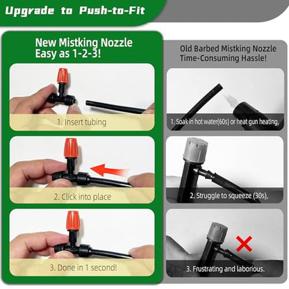 10PCS Push-to-Fit Drip Irrigation Micro Spray Emitters for 1/4 inch Irrigation Tubing, Three-Way Adjustable Atomizing Nozzle, Irrigation Dripper Sprinklers for Garden Greenhouse Agricultural - size: 10PCS Drip Irrigation Micro Spray Emitters