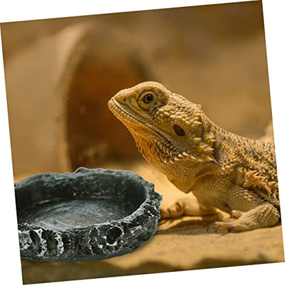 MERRYHAPY Crawling Pet Food Storage Basin Reptile Accessory Snake Water Dish Reptile Bowl Food Feeding Container Turtle Dish