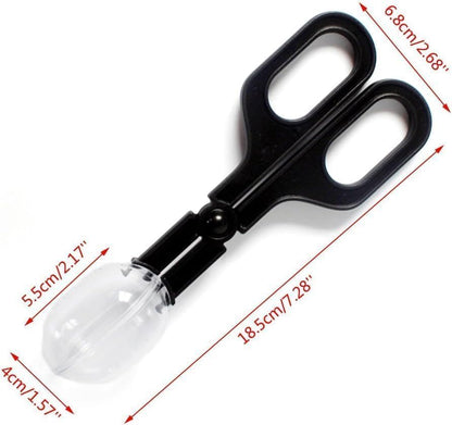 2Pcs Black Reptiles Feeding Scooper Poop Cleaning Clamp Spoon-Shaped Tips Feeder Tweezers Aquarium Tank and Terrarium Cleaning Tool,for Snakes Lizard Tarantulas Reptile Supplies Reptiles