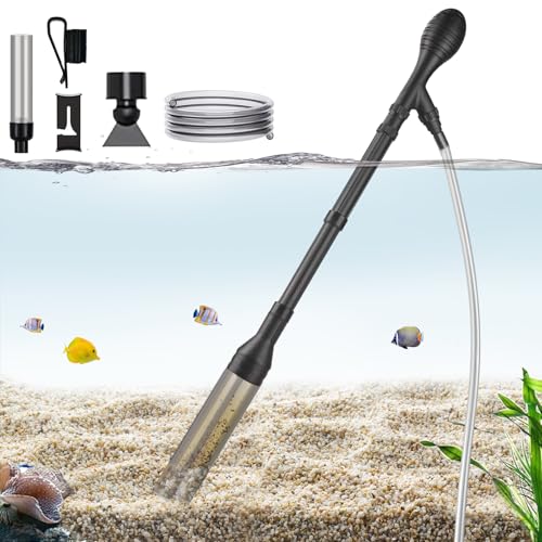Carefree Fish Aquarium Gravel Cleaner 6Ft Hose Fish Tank Water Changer Sand Vacuum Adjustable Length ABS(for 20~100Gal Tank) 2026 New Upgrade Version - size: L(20~100Gal)