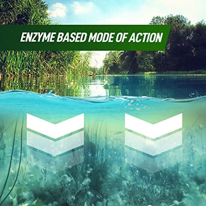 4X Pond Cleaner - Reduces Muck & Sludge for a Clean, Natural Look - Super Concentrated Lake and Water Feature Enzymes Treats Up to 1 Acre, Pair with Dye - Safe for Fish and Wildlife (32 oz) - size: 32 oz