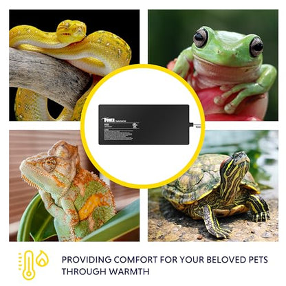 iPower 8 by 18-Inch 24W Reptile Heat Mat, LCD Digital Aquarium Thermometer, Under Tank Warmer Terrarium Heat Pad for Turtles Lizards Frogs and Other Small Animals, Multi Sizes - size: 8 X 18 Inch, style: Pad + Thermometer