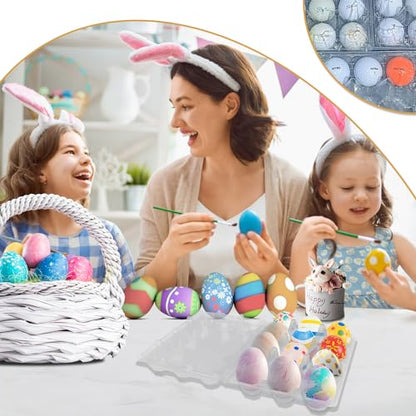 120 Pack Bulk Egg Cartons, Clear Plastic Chicken Egg Holders, Egg Tray Carton Holder for Home & Kitchen, Farm & Market Use, An Eco-Friendly Egg Storage Solution, 12 Grids - size: 120 Pack Egg Cartons 12 Grids 3x4