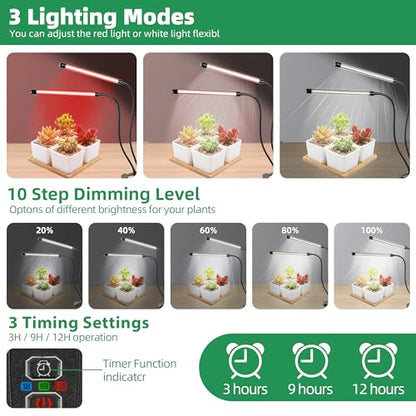 EWPJDK Plant Grow Light 6500K Full Spectrum 84 LED with Clip Grow Lamp 2PCS | Plant Grow Light Lamp for Indoor Plants, Clip-On, Growing Lamp - style: 02