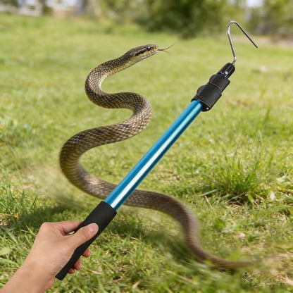 Snake Catcher Tool: Reptile Hook for Snakes and Rice EEL - 19.7-45.7in Folding Grabber with Non-Slip Grip Handle for Field Herping and Home Safety