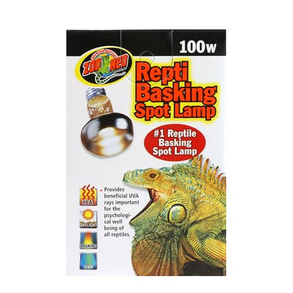 Zoo Med Repti Basking Spot Lamp Replacement Bulb 100 Watts Pack of 3 | 100W basking bulbs focus heat and UVA for diurnal reptiles