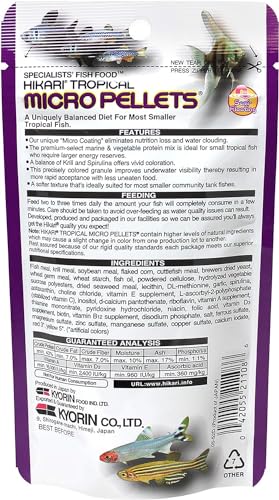 Hikari Tropical Semi-Floating Micro Pellets Fish Food, 0.77 Oz (22g) | Pack of 2 - size: 0.1 Ounce (Pack of 2)