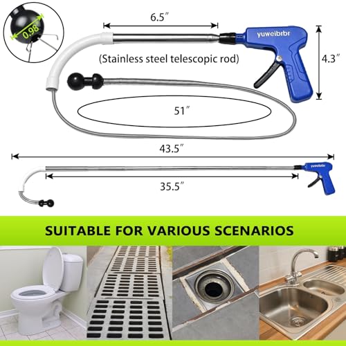 Toilet Snake Drainage Blockage Remover - Flexible Gripper to Retrieve Lost Items & Clean Minor Blockages - Quick Fix for Drain Problems，An Economical Solution for Every DIY Plumber