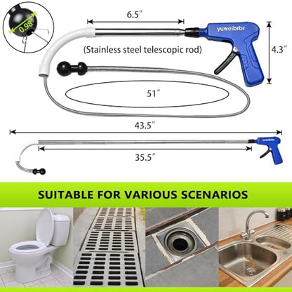Toilet Snake Drainage Blockage Remover - Flexible Gripper to Retrieve Lost Items & Clean Minor Blockages - Quick Fix for Drain Problems，An Economical Solution for Every DIY Plumber