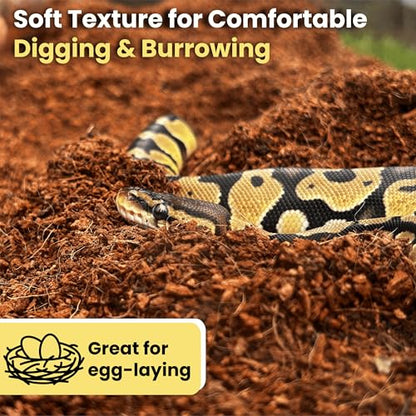 Gro-Med ReptiCare Coconut Fiber Substrate for Reptiles 12 Q, Organic Ready to Use - Odor Absorbent Coco Coir Terrarium Bedding for Ball Pythons, Boas, Snakes, Tortoises, Geckos, Frogs and Tarantulas