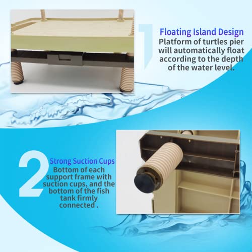 Tfwadmx Large Turtle Basking Platform, Floating Turtle Dock, Turtles Platform for Aquarium,Aquatic Turtles, Frogs, Crabs