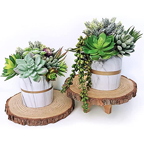 Winlyn 6 Pcs Unpotted Fake Succulents Assorted Faux Succulent in Different Green Artificial Hanging Succulents Textured Faux Succulent Pick Hanging String of Pearls Plant for Wedding Centerpieces