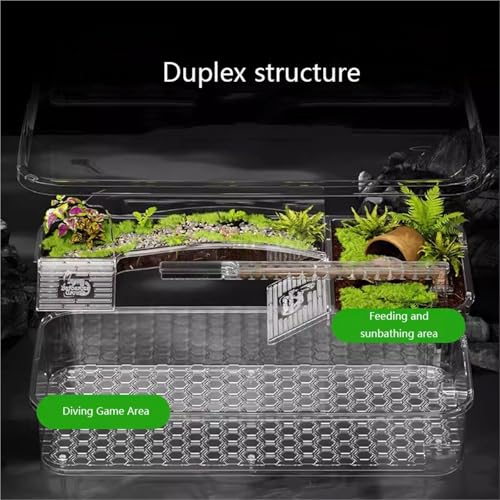 Reptile Tank Turtle breeding Tank Sun Drying Platform Climbing Household Desktop Easy Assembly(Medium) - size: Medium