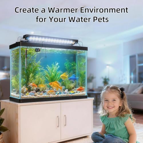 HiTauing Aquarium Heater 25W/50W/100W/200W/300W, Adjustable Knob Fish Tank Heater with Digital Thermometer, Submersible Betta/Turtle Tank Heater for Freshwater and Saltwater Tanks - size: 200W for 30-50 gallon