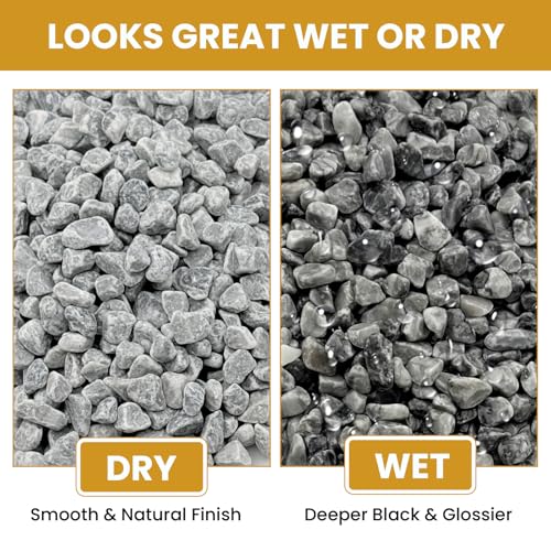 1/8 Inch Aquarium Gravel, Small Pebbles for Fish Tank & Indoor Plants, Natural Mini River Rocks for Succulent Soil Mix, Drainage, Terrarium & Vase Filler - Gray, 6 lb - color: Gray, size: 6LB