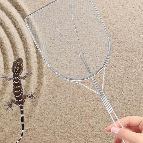 PRETYZOOM Reptile Sand Scoop Stainless Steel Fine Mesh Shovel for Terrarium Substrate Cleaning Lizard Snake Turtle Bedding Tool