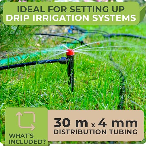 1/4" Irrigation Tubing for Quick Connect Drip Irrigation 100 feet | Mainline Tubing for Drip Irrigation System Kit or Blank Distribution Hose for Any Gardening Project, Black