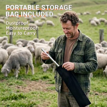 Goat Catcher Hook, Heavy Duty Shepherd Crook, 32-79" Adjustable | 304 Stainless Steel Sheep Leg Hook with Smooth Ball Tip, Livestock Grabber Tool for Ranch Farm, Storage Bag Included