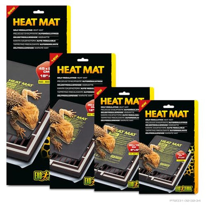 Exo Terra Heat Mat, Self-Regulating Reptile Heating Pad for Terrariums, 4W | Conductive Source for Reptiles & Amphibians, Fast Warm-Up, Safe & Energy Efficient, Even Distribution