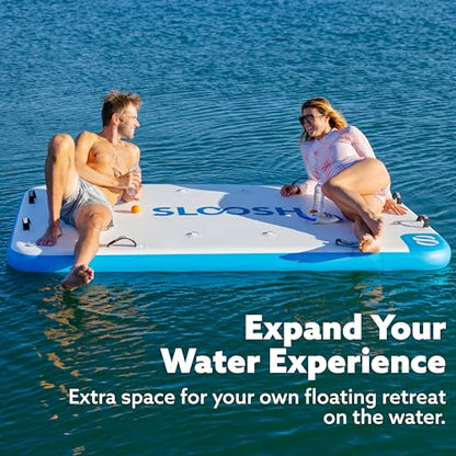 SLOOSH Inflatable Floating Dock, Inflatable Dock Floating Platform, Portable Air Dock Platform Fit for Pool, Lake, Beach with Non-Slip Surface - size: 8Ft X 5Ft