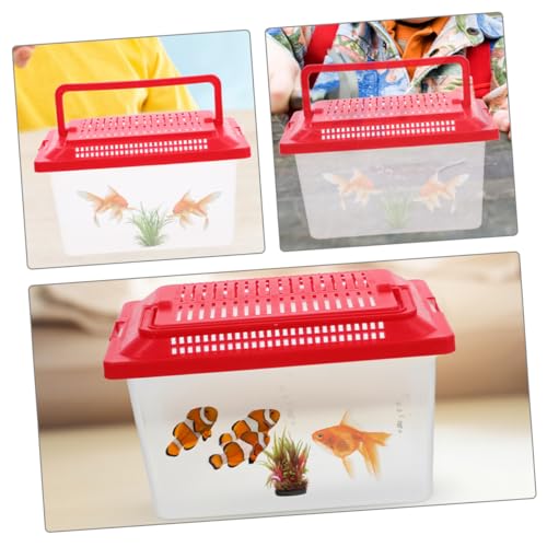 Mipcase Portable Fish Tank Breathable Lid Handheld Turtle Box for Transporting Pets Includes Leakproof Design for Safe Aquatic and Reptile Habitats