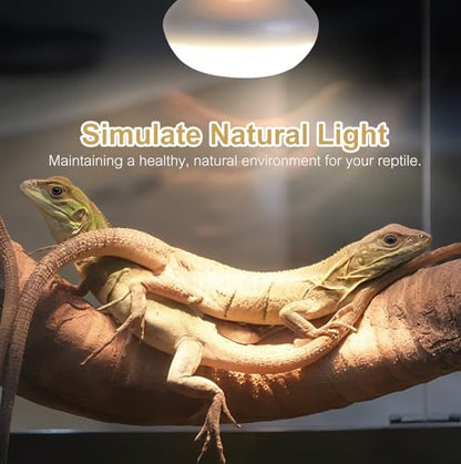 KINUR Reptile Heat Lamp Bulb-75W 2 Pack,UVA Basking Light,Natural Daylight Heating Light for Bearded Dragon,Turtle,Tortoise,Lizard,Snake,Gecko,Chicken with Digital Temperature Strips E26 - color: White-2 Pack