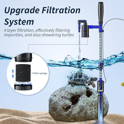 Fish Tank Cleaner - Aquarium Gravel Cleaner, 530GPH/32W Electric Fish Tank Cleaning Tools, Adjustable Water Flow Aquarium Cleaner Kit, Fish Tank Gravel Cleaner Vacuum for Wash Sand, Water Changing
