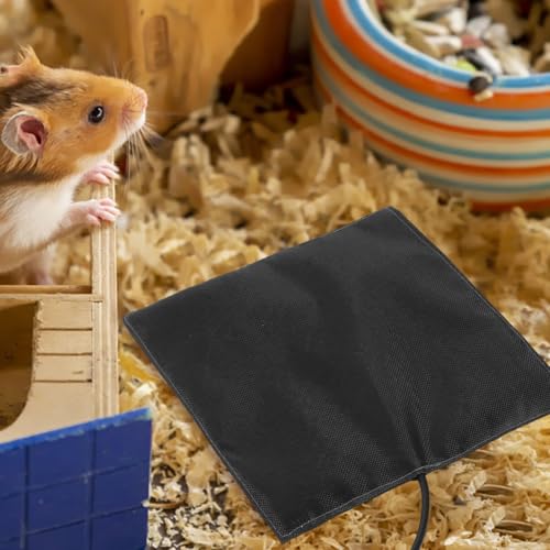USB Small Pet Heating Pad, 5.5 Inch Reptile Heat Mat with Temp | Thermal Insulation Mat for Hamsters Squirrels Rabbits Birds And Reptile, Adjustable Terrarium Warm Cushion