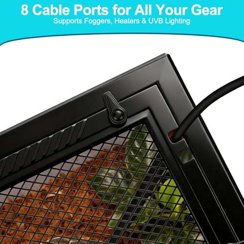 16 Gallon Reptile Glass Enclosure 22" x 14" x 12“ | Front Opening Reptile Terrarium Tank, Easy Assembly Habitat for Geckos, Small Lizards, Corn Snakes, Frogs, Hermit Crab - size: 22" x 14" x 12"