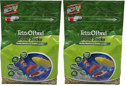 TetraPond Pond Sticks, Healthy Nutrition for Goldfish and Koi (Pack of 2) - size: 1 Pound (Pack of 2)