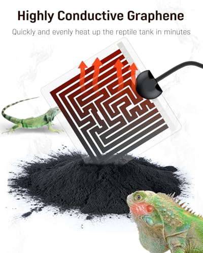 Pawfly 5 W Reptile Heat Pad 6 x 5.5 Inch Reptile Heating Pad Under Tank Terrarium Safe Fast Heating Mat Heat Mat for Turtles Frogs Snakes Lizards Geckos Hermit Crabs Spiders & Other Reptiles - size: 5W ( 6 x 5.5 Inch)