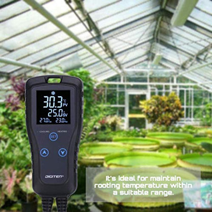 Digital Temperature Controller 2-Stage Thermostat Outlet Heating & Cooling Mode for Chest Freezer Refrigerator Homebrew Fermenter Greenhouse 110V 10A 1100W