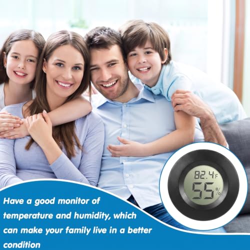 Weewooday 20 Pcs Mini Hygrometer Thermometer Digital LCD Monitor Indoor/Outdoor Room Humidity Meter Temperature Gauge for Greenhouse Garden Reptile Incubator Cellar ℉/℃ (Black) - size: Black