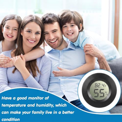 Weewooday 20 Pcs Mini Hygrometer Thermometer Digital LCD Monitor Indoor/Outdoor Room Humidity Meter Temperature Gauge for Greenhouse Garden Reptile Incubator Cellar ℉/℃ (Black) - size: Black