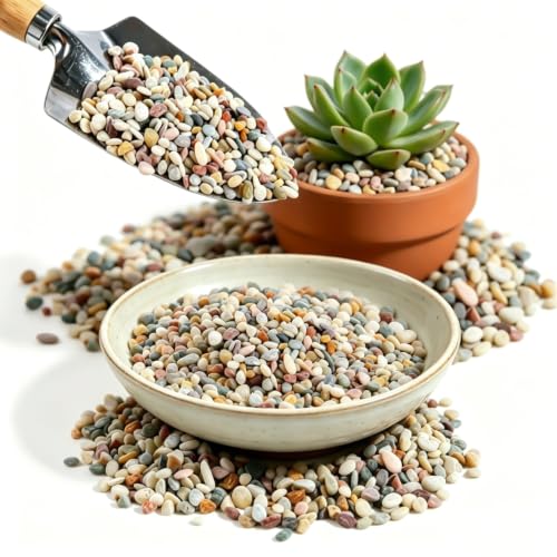 2.4lb Succulent and Cactus Gravel Pebbles, 1/5 Inch Mixed Color Natural Rocks for Fish Tank, Indoor Plants, Aquarium, Vases, Landscaping - color: AK Stones, size: 2.4lb