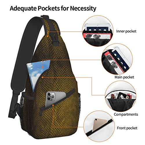 Snake Skin Sling Bag Animal Crossbody Chest Daypack Casual Backpack Women Shoulder Bag For Travel Picnic - color: Snake 07