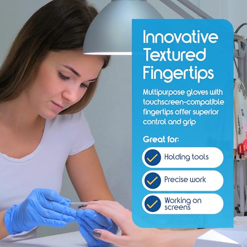 Inspire Nitrile Exam Gloves | The Original Quality Stretch Nitrile Light Blue | 4.5 Gloves Disposable Latex Free Medical EMT - size: Medium