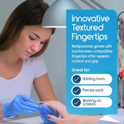 Inspire Nitrile Exam Gloves | The Original Quality Stretch Nitrile Light Blue | 4.5 Gloves Disposable Latex Free Medical EMT - size: XL