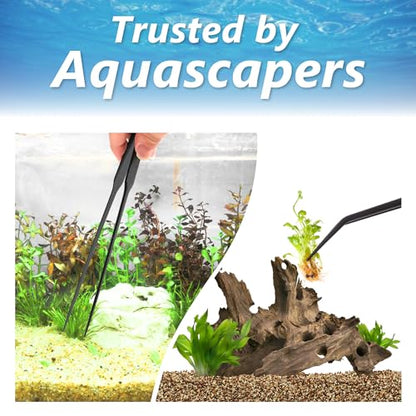 Long Tweezers for Aquascaping, 2 Pack 25cm / 9.8in Fine Tip 1mm – Tools for Aquarium Plants, Terrariums, Fish Tank & Reptile Feeding