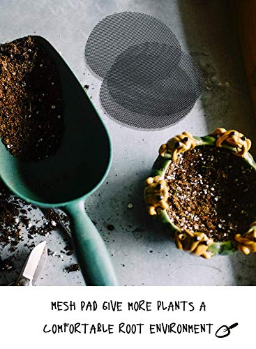 LE TAUCI Plant Pot Hole Mesh Pads, 2-Inch Round Flower Pot Drainage Covers, Prevent Soil Loss, Durable Reusable, Bonsai Bottom Grid Mat, Gardening Essentials, 100-Pack - size: 2*2 inches