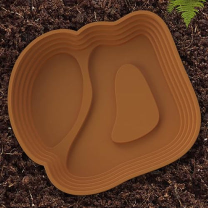 Natural Simulation Habitat Reptiles Soaking Pool with Step Design for Amphibians Turtles Feeding Bathing Dish Bowl Multiple Pet Drinking Bowl - color: Green brown