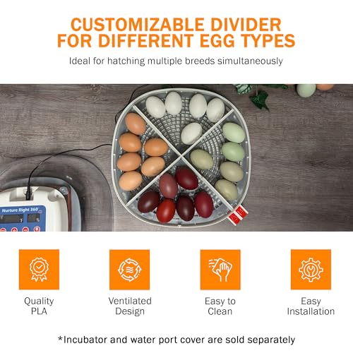 Hatch Divider for Nurture Right 360 Egg Incubator, Easy Install Egg Divider
