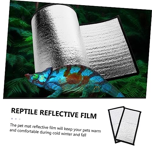 Reptile Heating Pad Reflective Film Insulation Mat for Snake Lizard Turtle Terrarium Heat Retention 11.81 X 6.29 X 0.03 in 2 Pack
