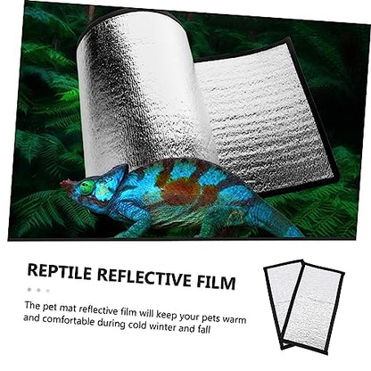 Reptile Heating Pad Reflective Film Insulation Mat for Snake Lizard Turtle Terrarium Heat Retention 11.81 X 6.29 X 0.03 in 2 Pack