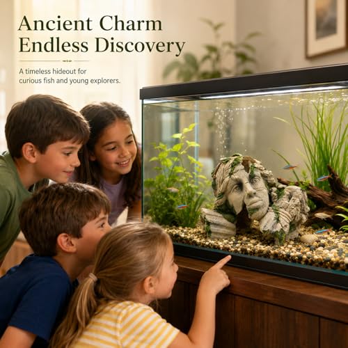 Mechpia Aquarium Hideout Cave Large, Reptile Cave, Fish Tank Decorations Ornament Accessories for Breeding Betta Reptile Leopard Gecko